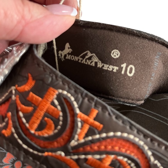 NWT - Montana West Flip Flops Brown and Orange Size 10 - Picture 9 of 10